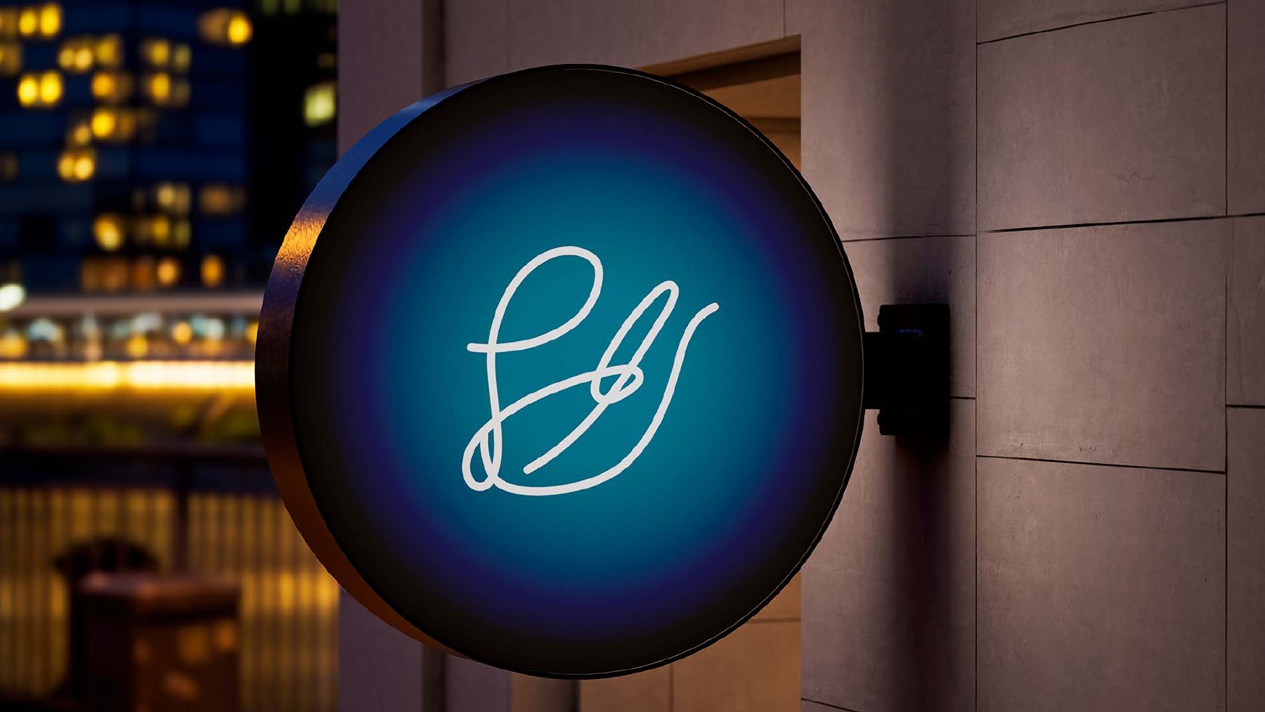 Logo Pedro Denipoti aplicado em fachada